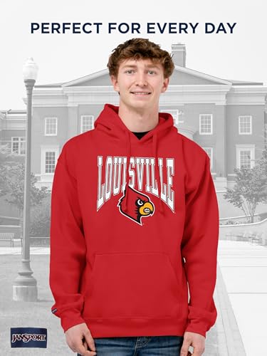 Image of JanSport NCAA Officially Licensed Rival Hoodie, Long Sleeve Unisex Sweatshirt, Cotton-Polyester Blend, Double-Layered Hood