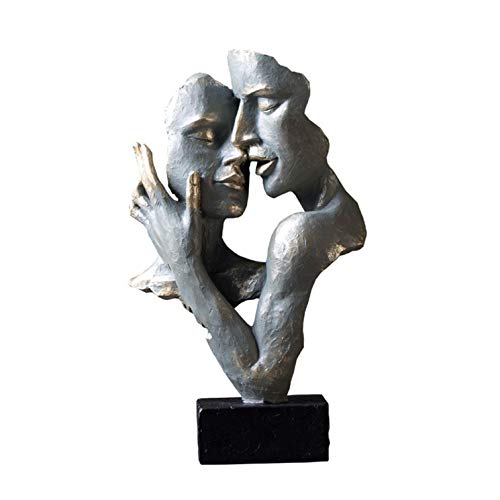 Tauzveok Statue Silence Couple,Bronze Sculpture,Oeuvre d'art Moderne Figurine Decoration Interieur Salon Artisanat CréAtif Ornements d'art,Zhao CAI 02