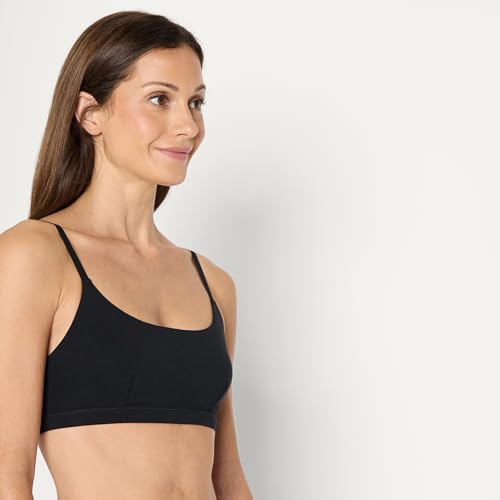 Image of Amazon Essentials Women's Cotton Jersey Scoop Bralette, Pack of 2