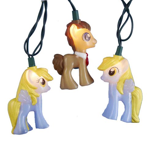 My Little Pony Kurt Adler UL 10-Light Time Turner and Muffin Light Set