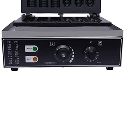 1500W 6 Units Elektro Hotdog Waffle Maker Nonstick Kommerzielles Waffeleisen Edelstahl für Waffle Making and Sausage Corn 50 bis 300 ℃ – Bild 6