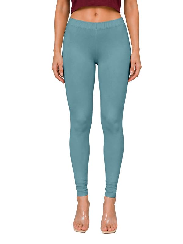 Image of TRENDMALLS Women's Microfiber Elastane Stretch Soft Churidar Length Leggings with Ultrasoft Waistband