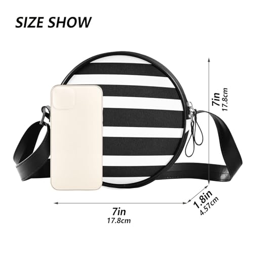 Round Crossbody Bag Small Circle Purse Zip Handbag for Women4