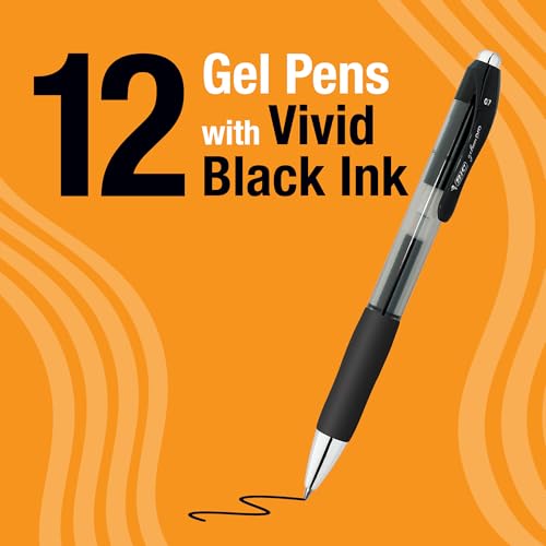 BIC Gelocity Gel Pen, Medium Point (0.7mm), Black Ink, 12-Count - image 2