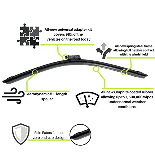 Image of Oshotto Frameless (O.E.M Type) Wiper Blades Compatible with Ford Endeavour New (24 inch / 15 inch)