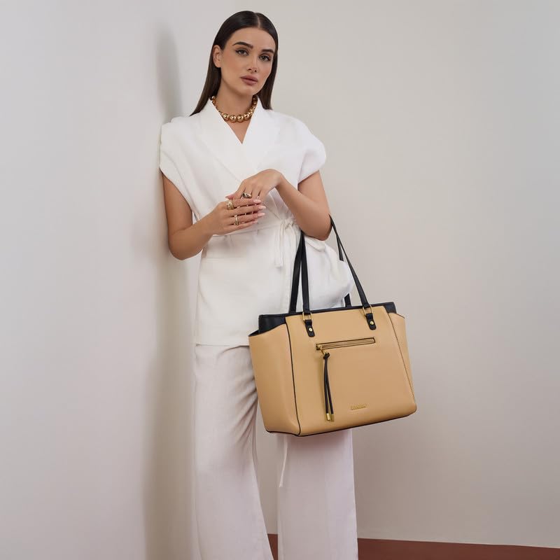 Image of Accessorize London Women's Serene Work Tote Bag | Elegant Office Bag | Stylish Shoulder Purse | Gift for Women