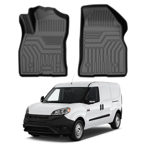 T TGBROS Floor Mats Custom Fit for 2015-2022 Ram ProMaster City Accessories All Weather Protection TPE Front Row Seat Floor Liners Set Non-Slip Black-2PCS by T TGBROS - Used condition - US$39.73