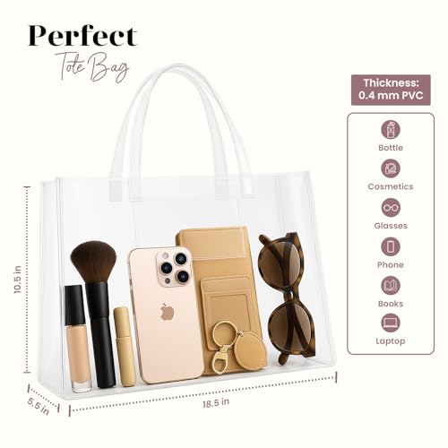 Clear Tote Bag – Large PVC Transparent Bag with Handles for Stadiums, Travel, Work – Durable & Spacious2