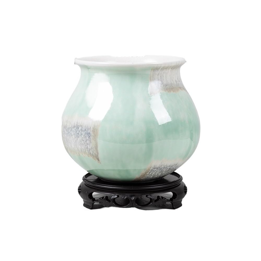 Dekoracyjne donice na rośliny doniczkowe, Spersonalizowana podstawa, zielona roślina, sukulent bonsai, okrągła ceramiczna doniczka w doniczce, Idealne doniczki dla roślin do użytku wewnątrz i