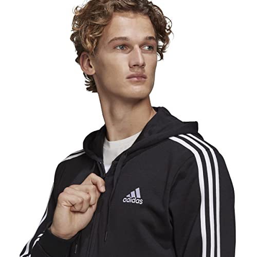 Image of adidas Men's Essentials French Terry 3-Stripes Full-Zip Hoodie