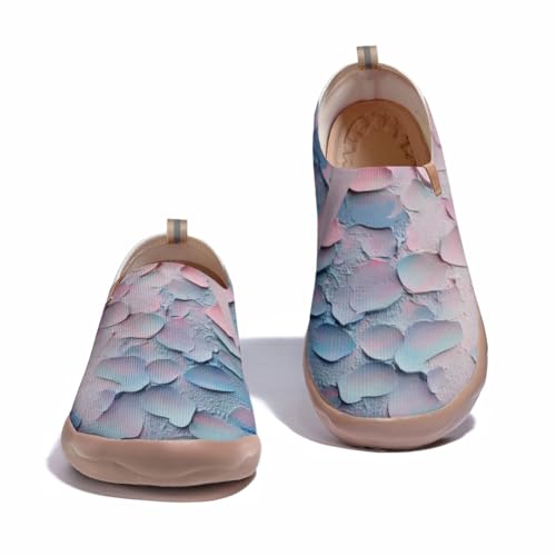 Women's Fashion Floral Breathable Painted Knitted Slip-On Casual Travel Shoes2