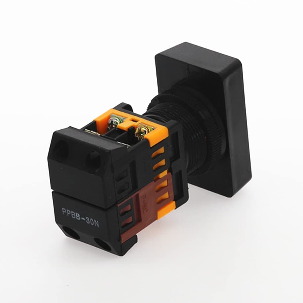 PPBB-30N Interruptor de pulsadores Dobles Start-Stop con lámpara LED (Size : 110V)