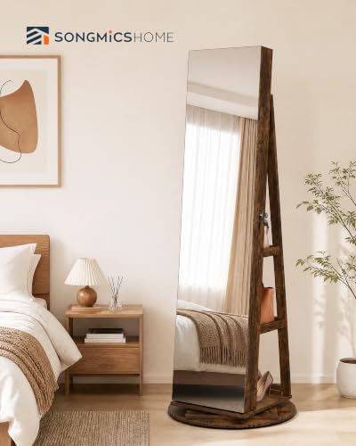 Image of SONGMICS HOME Standing Jewelry Armoire, Full Length Mirror with Storage