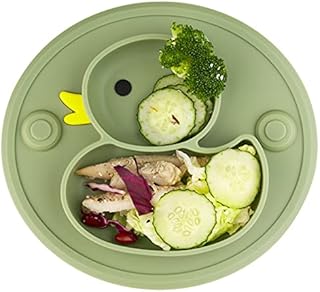 Baby Plate Silicone Suction Toddler Plates, Divided Dishes for Toddler Kids Self Feeding, Microwave & Dishwasher Safe