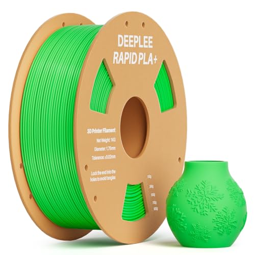 Image of Rapid PLA Plus Filament 1.75mm, High Speed 3D Printer Filament Up to 600mm /s, PLA+ Filament Dimensional Accuracy + /- 0.02 mm Fits Most FDM 3D Printer, Cardboard Spool Green 1kg