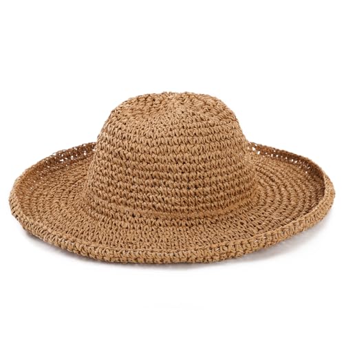 Sombreros playeros de paja para mujer con ala ancha miniatura 7