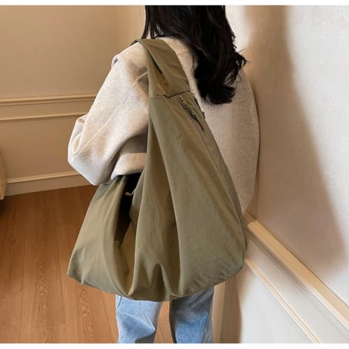 Image of Slouchy Nylon Hobo Bags Women Underarm Shoulder Bag Crescent Crossbody Purses Trendy Large Travel Beach Tote Handbag