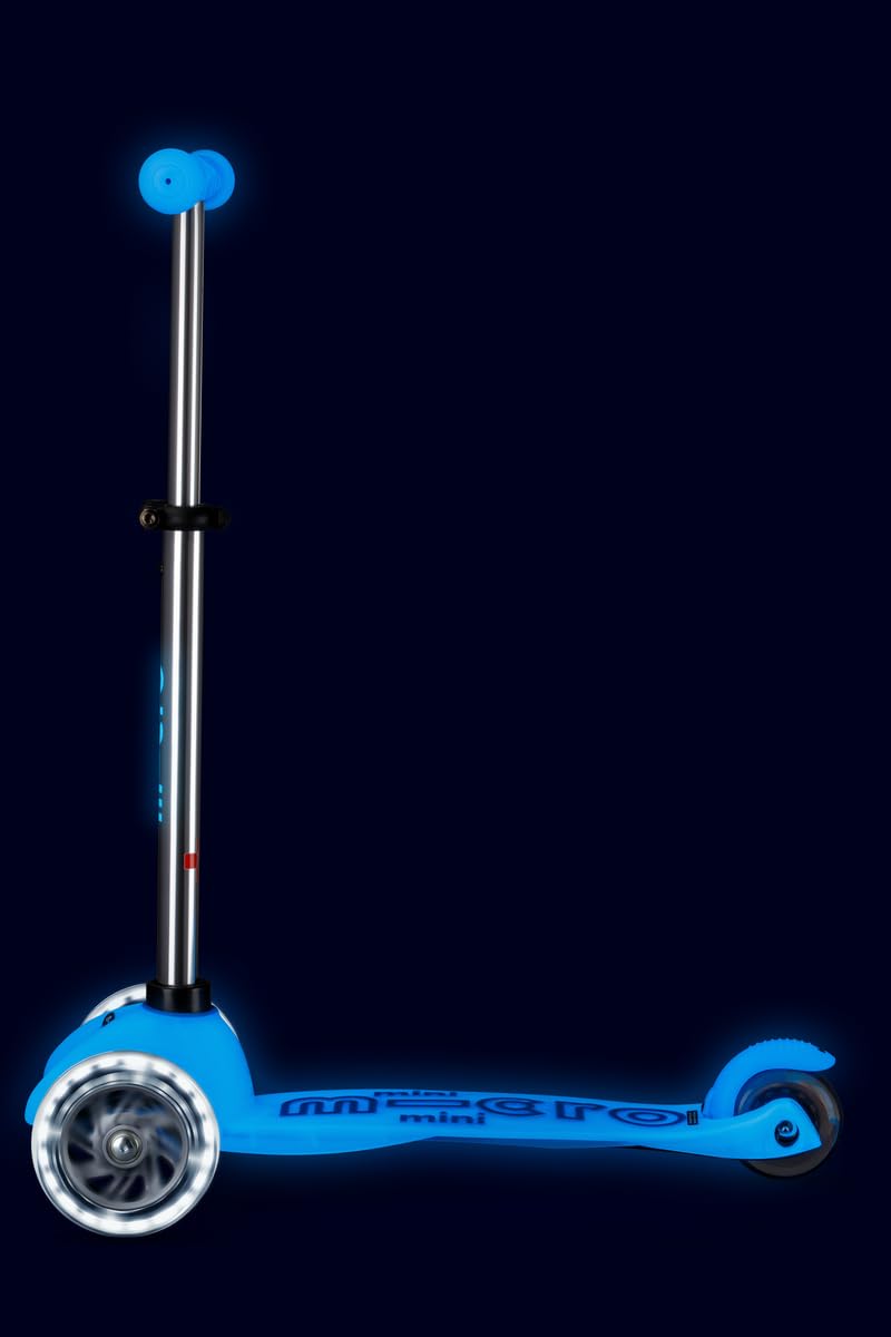 Micro Mini Deluxe Glow LED Monopattino 3 Ruote Bambino 2-5 Anni - Piattaforma Fosforescente, Ruote LED, Altezza Regolabile - 6