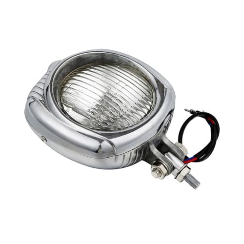 Motorcycle Electroline Vintage Head Lamp Headlight Compatible with Harley Sportster Chopper(Clear)
