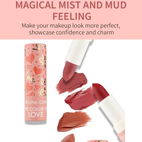 Nude Lipstick,Nude High Impact Lipcolor,Matte Lipsticks For Women Long Lasting Pink Red Lipstick, Waterproof Natural Nude Moisturizing Hydrating High Pigmented Smooth Velvet Texture Lip Stick(#02) - Image 3