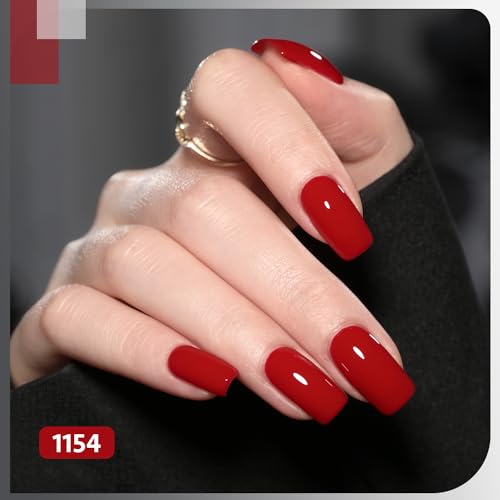 Image of GAOY White Red Black Gel Nail Polish Set, 6 Colors Brown Pink Nude Soak Off UV Light Cure Gel Polish Kit for Salon and Nail Art DIY at Home