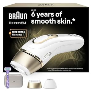 Braun IPL Silk-Expert Pro 5, at Home Hair Removal, White/Gold, PL5137
