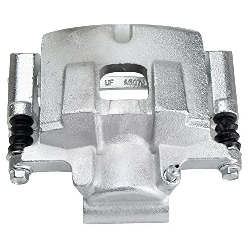 Image of TRQ Front Driver and Passenger Side Brake Caliper Set Caliper Brackets Compatible with 14-19 Jeep Cherokee with Single Piston Front Calipers 15-17 Chrysler 200 330mm Diameter Rotors