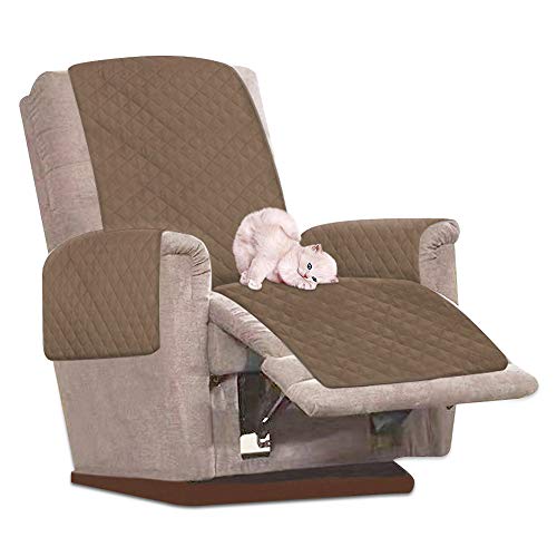 Ghopy Funda de Sillón Relax Reclinable Impermeable Funda Cubre Sofá Universal Funda para Sillón de 1 Plaza Antimanchas y Antiarañazos (Marrón) Cover