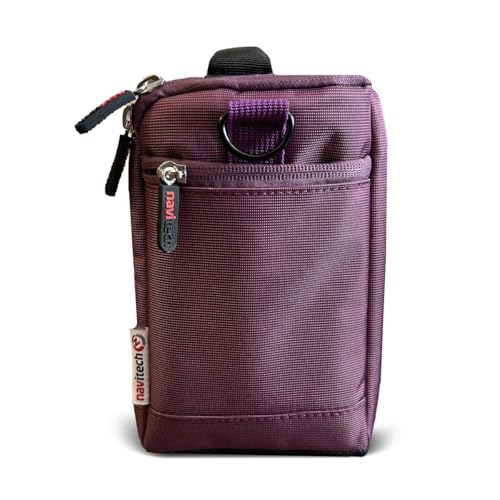 Funda y bolsa de viaje Navitech color púrpura compatible con proyector VOPLLS V3 Mini WiFi miniatura 3