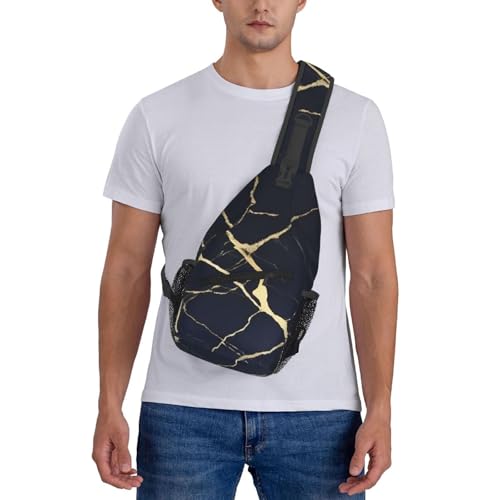 Mochila tipo sling estampado mármol para día a día miniatura 7