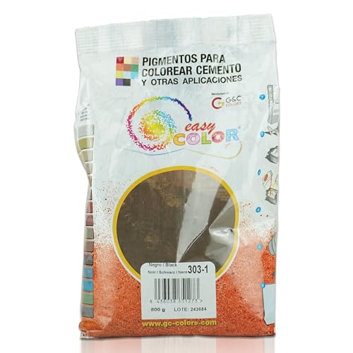 Easy Color pigmento Negro 303 para cemento, mortero y hormigón (Óxido de Hierro) (Negro 303)