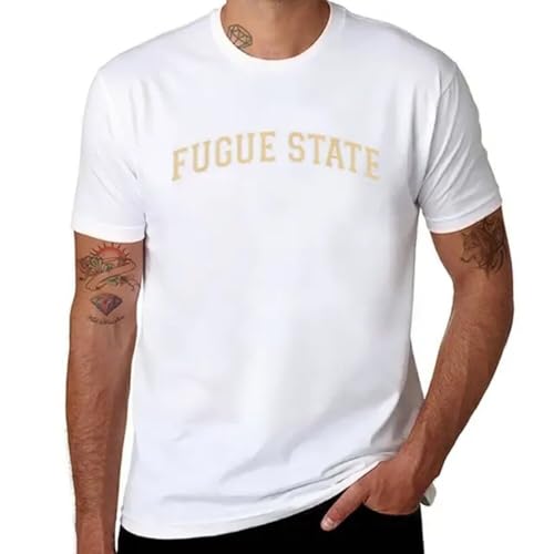 NUDibaDU Fugue State T-Shirt Plain t-Shirt Black t Shirts t Shirts for Men 1 White L
