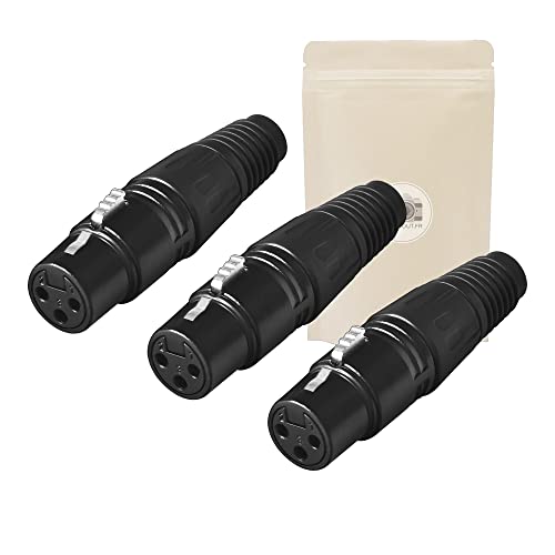 X3 Prise XLR 3 Broches Femelle a Souder Fiche Connecteur Soudure Audio Mixage Ampli Microphone Casque Stereo - ADAPTOUT Marque FRANÇAISE