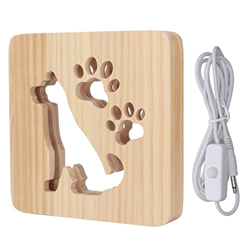 Lámpara de noche infantil diseño perro hueco luz cálida USB