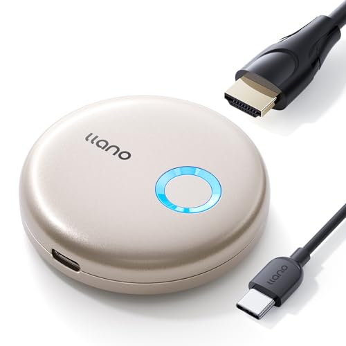 llano T1 Wireless HDMI Transmitter Adapter, Streaming Media Video/Audio/File HDMI Wireless Extender from Laptop, PC, Smartphone to HDTV Projector Monitor, 1080P@30Hz