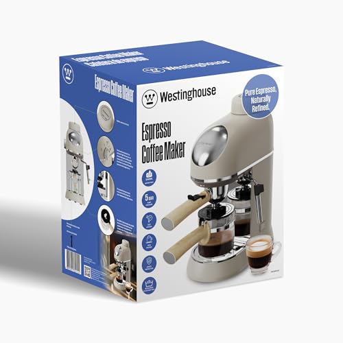 Image of Westinghouse Espresso Coffee Maker 800 W | 5 Bar Pump Pressure - Milk Frother Included | Fast Heating | Home Espresso Machine | Compact 240 ml Water Tank | Detachable Drip Tray (WKCMF2012)