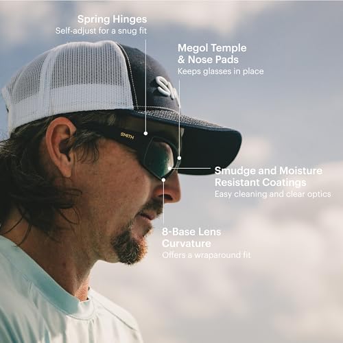 Image of SMITH Guide's Choice Bifocal Fishing Sunglasses - Polarized Readers +2.0 to +2.5 Magnification for Boating & Water Sports
