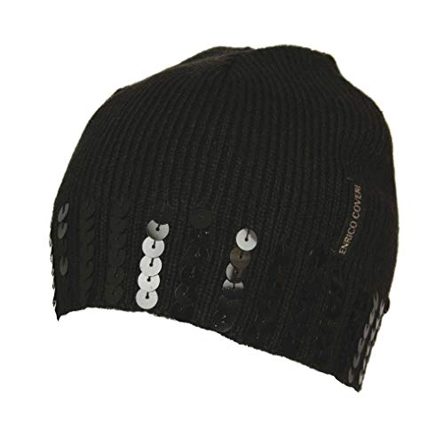 Enrico Coveri Hat Cap Beret Bonnet Item MC1332 Made in Italy, Nero, One Size