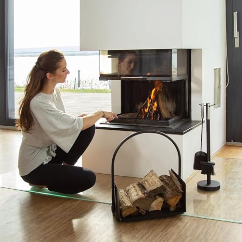 Support de bois de chauffage extérieur fer robuste range-bûche - 5