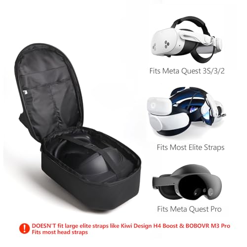 Estuche para Quest 3S a prueba de golpes con espacio para Elit Strap negro 2