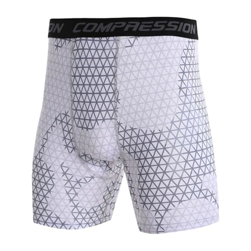 コンプレッション ショーツ メンズ ランニングタイツ 加圧 ショート 迷彩柄 パワーストレッチ スポーツタイツ 通気性 涼しい アンダーパンツ レギンス スパッツ 吸汗速乾 圧着スポーツインナー 夏 アンダーウェア 運動(3XL/A-ホワイト)