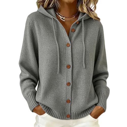 Cardigan Sweaters for Women Button Knit Hooded Sweater Fall Sweaters - image 2