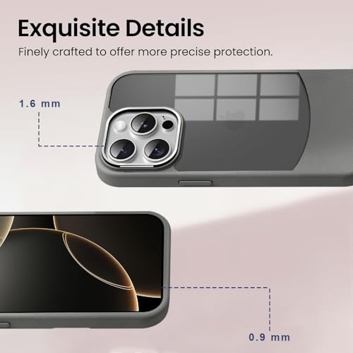 Image of KARWAN️Fusion Edge Leather Transparent Mobile Back Case | Slim Fit | Anti-Fingerprint| Scratch-Resistant | Premium Grip | Shockproof case | Back Cover for iPhone 15 Pro || Grey