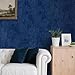 HelloWall Blue Velvet Fabric Wallpaper Peel and Stick Felt Contact Paper 17.7
