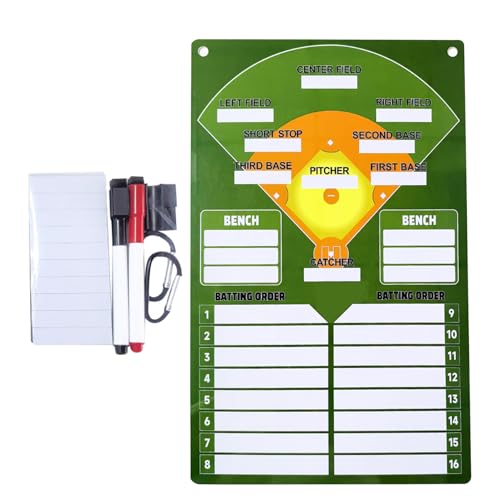 Tabla de orden de bateo magnética de doble cara para béisbol y sóftbol