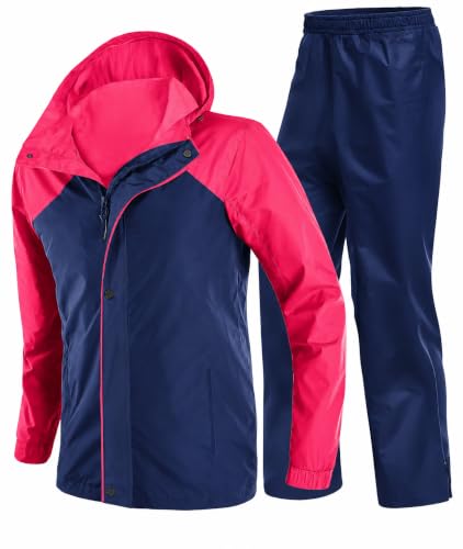 Image of Mens Raincoat Suit with Pant Set Vivaure Series | Waterproof Lightweight Breathable Rain Wear | Elastic Cuff & Waterproof Zipper Raincoat for men waterproof