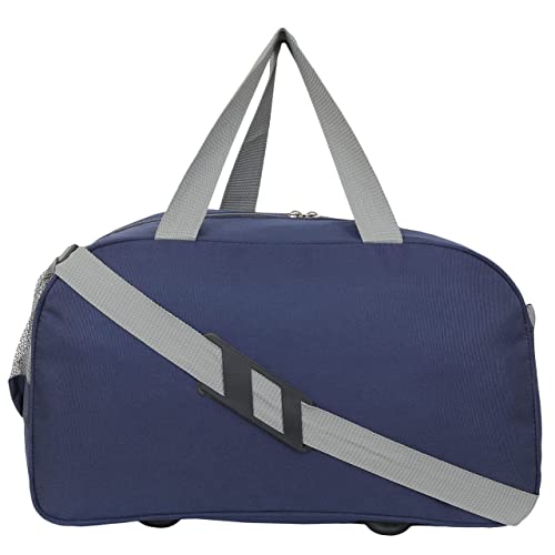 Image of Perfect Star 40L Travel Duffle Bag for Men & Women | Lightweight Polyester Luggage Bag Without Wheels | Water-Resistant Hand Carry Bag for Travel, Gym, Weekend Trips (42x23x29 cm) (Navy T-Blue)