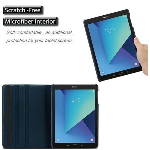 Image of M Cart 360 Degree Rotating Leather Case Cover for Samsung Galaxy Tab S3 9.7 inch (SM-T820 /T825 /T827) 2017 Release (Midnight Blue)