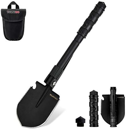 YOUNGDO Military Folding Shovel & Pick Blade Portable Multi-Function Army Surplus Outdoor Survival Gear Multitool Shovel for Camping, Hiking, Backpacking, Fishing, Gardening, Car Emergency