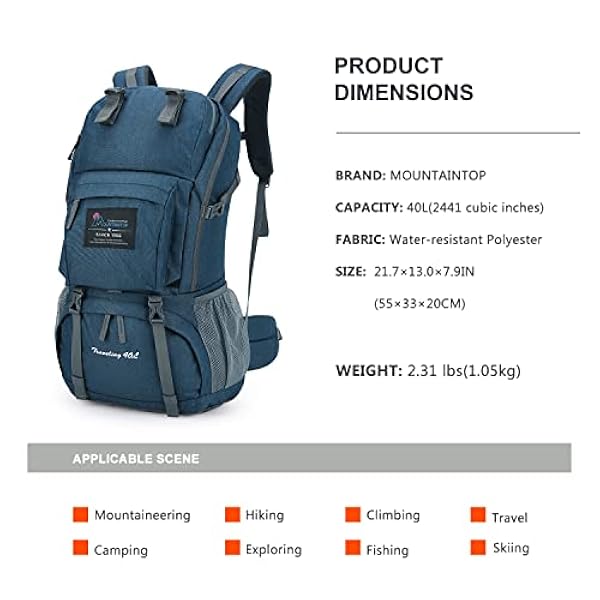 MOUNTAINTOP Zaino da Trekking Unisex-Adulto